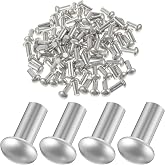 LEIFIDE 200 Pack 3/16" Diameter x 1/2" Solid Aluminum Brazier | Head Rivets, Metal, Marine, Boat &amp; Automotive Repair, Round Dome Head Aloy Rivets, M5 x 12mm