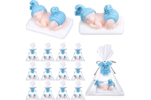 Otuuz 12 Packs Baby Shower Soap Favors Handmade Sleeping Baby Shower Scented Soap with Gift Tags for Guests Girl Boy Favors Decor (Classic Blue)