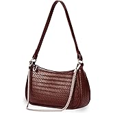 Mini Woven Shoulder Bag for Women Retro Hobo Crossbody Purse with 2 Straps Stylish Underarm Handbag