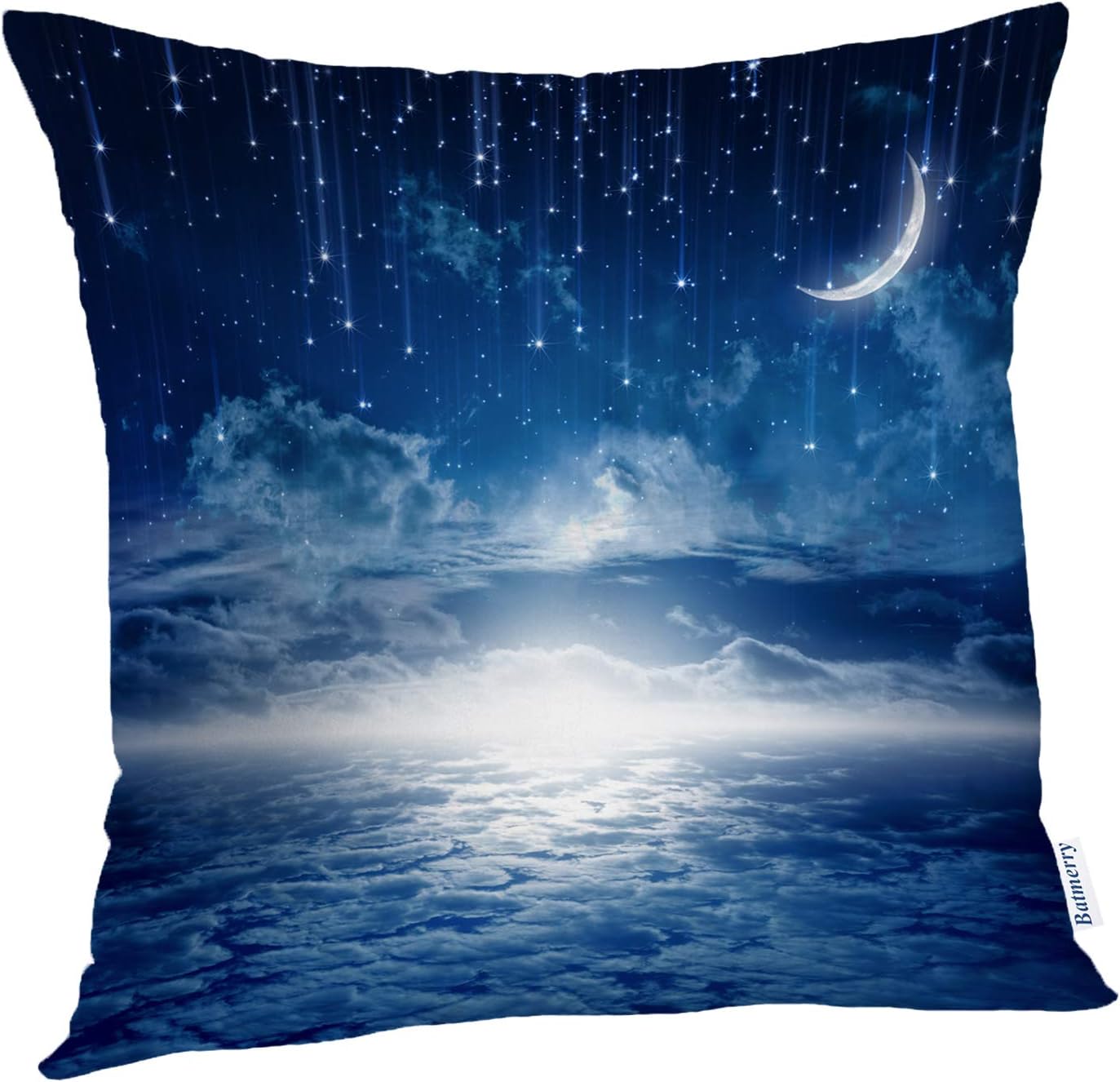Batmerry Light Blue Pillow Covers 18x18 inch, Blue Night