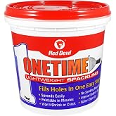 Red Devil 0544 ONETIME Lightweight Spackle Wall Repair, Spackling for Holes Drywall, 1 Quart, White, Made in USA