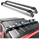 YZONA 300 LBS Roof Rack Cross Bars with 4 Pcs LED Lights Bar Compatible for 2007-2026 Jeep Wrangler JK JKU JL JLU Unlimited & Gladiator JT & 84-01 Cherokee XJ Hardtop, Roof Rail Crossbars Rooftop