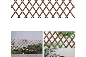 TILINYAN & ONE Expandable Garden Trellis, 13.4" x 60" Trellis for Climbing Plants Outdoor, Wooden Lattice Fence Wall Panel Lattice Panels for Outside, for Climbing Plants Vine Ivy Rose Cucumbers Clematis