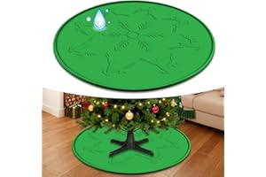 OYRLIZE Silicone Christmas Tree Mat,Waterproof Christmas Tree Floor Protector Heavy Duty Christmas Tree Stand Mat Xmas Floor Protective Pad Saver with Reinforced Lip Under Tree to Catch Needles,Spills,Sap