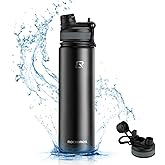 ROCKBROS Insulated Water Bottle with Straw, Stainless Steel Sports Water Cup Flask Leak Proof with Handle Keep Warm and Cold for Hiking, Cycling, Bike Travel, School Sports, Gym