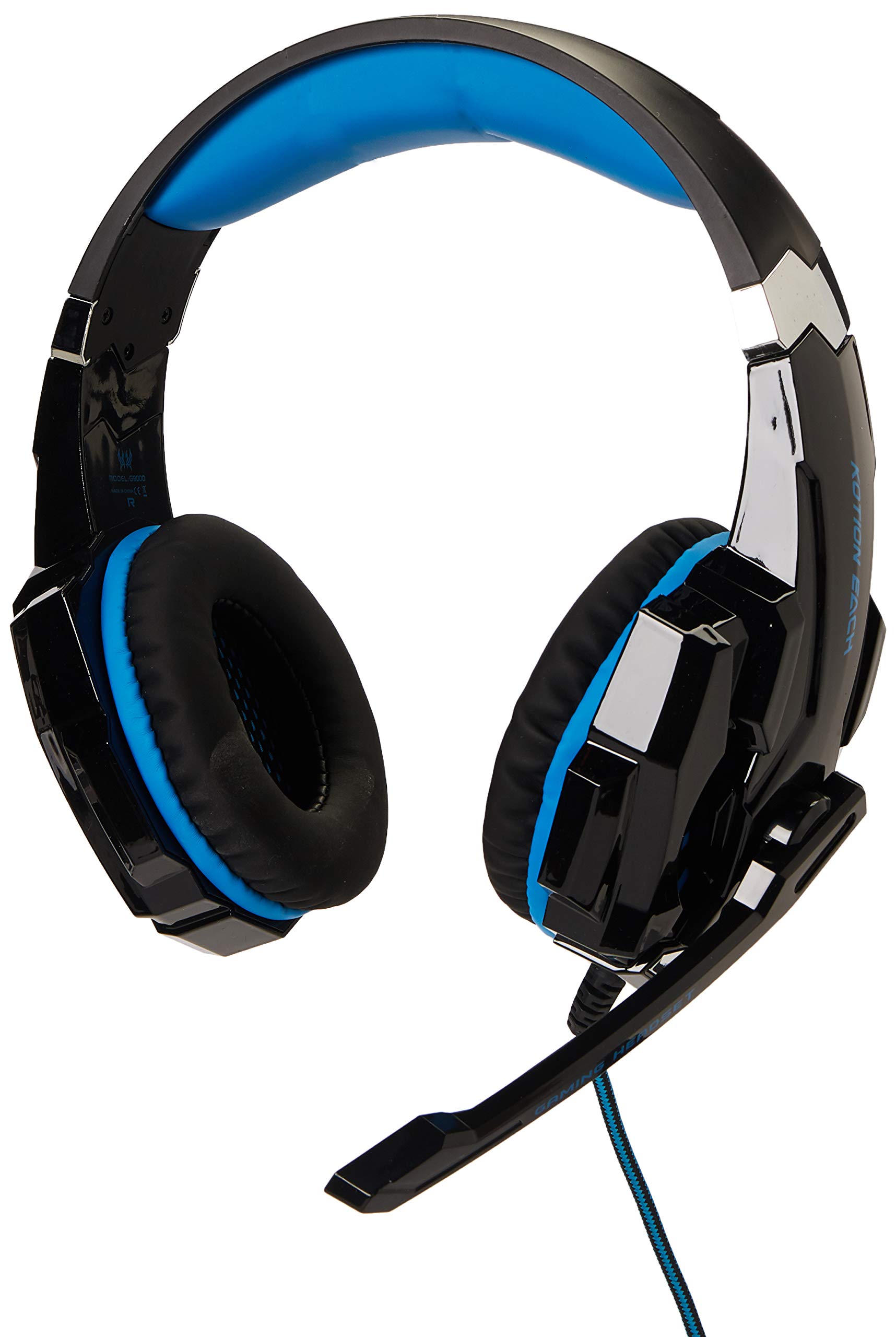 Kotion Each G9000 Over Ear Gaming Headphones with Mic and LED (Black/Blue) Compatible with PC, iPad, iPhone, Tablets, Mobile Phones