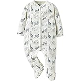 Minicoco Baby Boy Girl Jumpsuit 100% Cotton Footie Long Sleeves Side Snap Summer Outfits for 0-12 Months