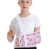 Ledhlth Kids Arm Sling for Broken Arm, Torn Rotator Cuff, Shoulder Elbow Wrist Injury, Printed Pediatric Brace Support (Purple Princess, Small)