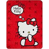 Sanrio Hello Kitty Sitting Pretty Throw Blanket 46" x 60" Soft Plush Fuzzy Fleece Blanket for Bed and Couch