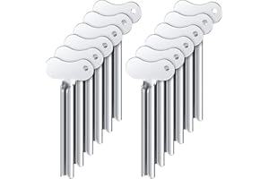 ZOCONE Toothpaste Squeezer, 12pcs Metal Tube Squeezer Key Stainless Steel Toothpaste Roller Tube Wringer for Paint, Cream, Cosmetic and Hair Dye(A)