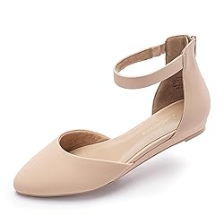 Cusolemore Ankle Strap Flats for Women, Comfortable