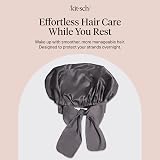 Kitsch XL Satin Bonnet for Sleeping Charcoal - Adjustable Tie Band view 9