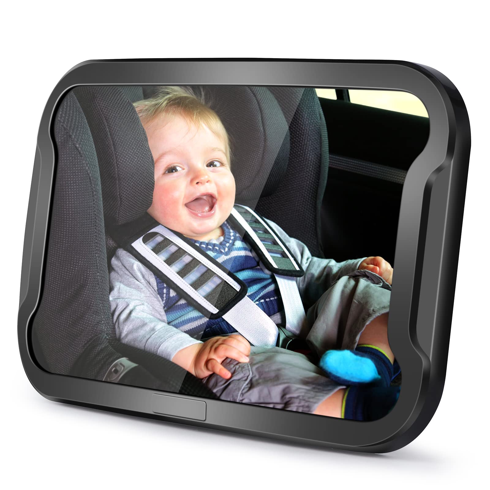 Vinabo Baby Car Mirror, Unbreakable Car Mirror Rear View, 360° Adjustable Rotation Baby Rear Seat Mirror, Safety, Essential for Young Parents