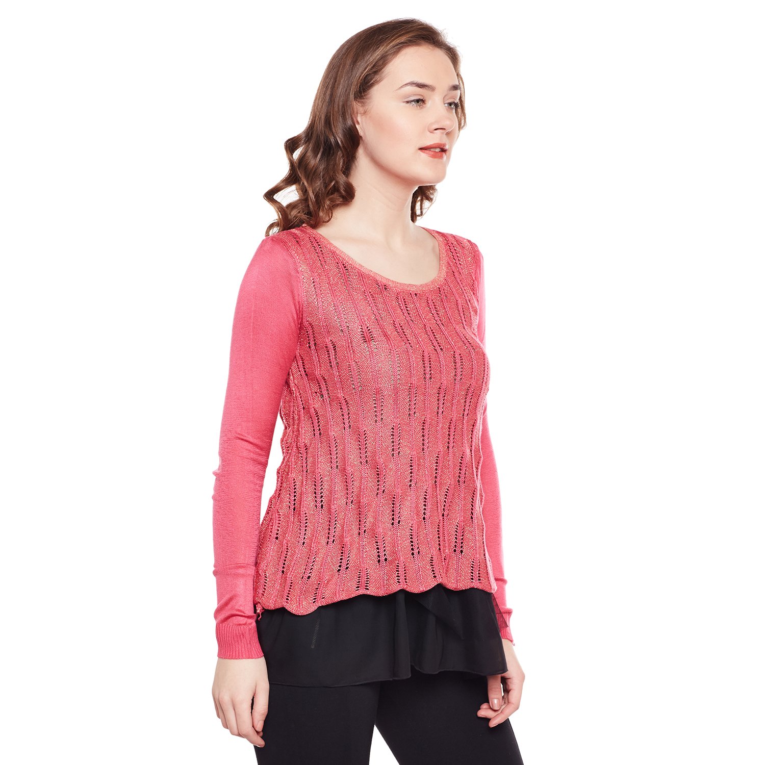 camey women's round neck sweaters pink