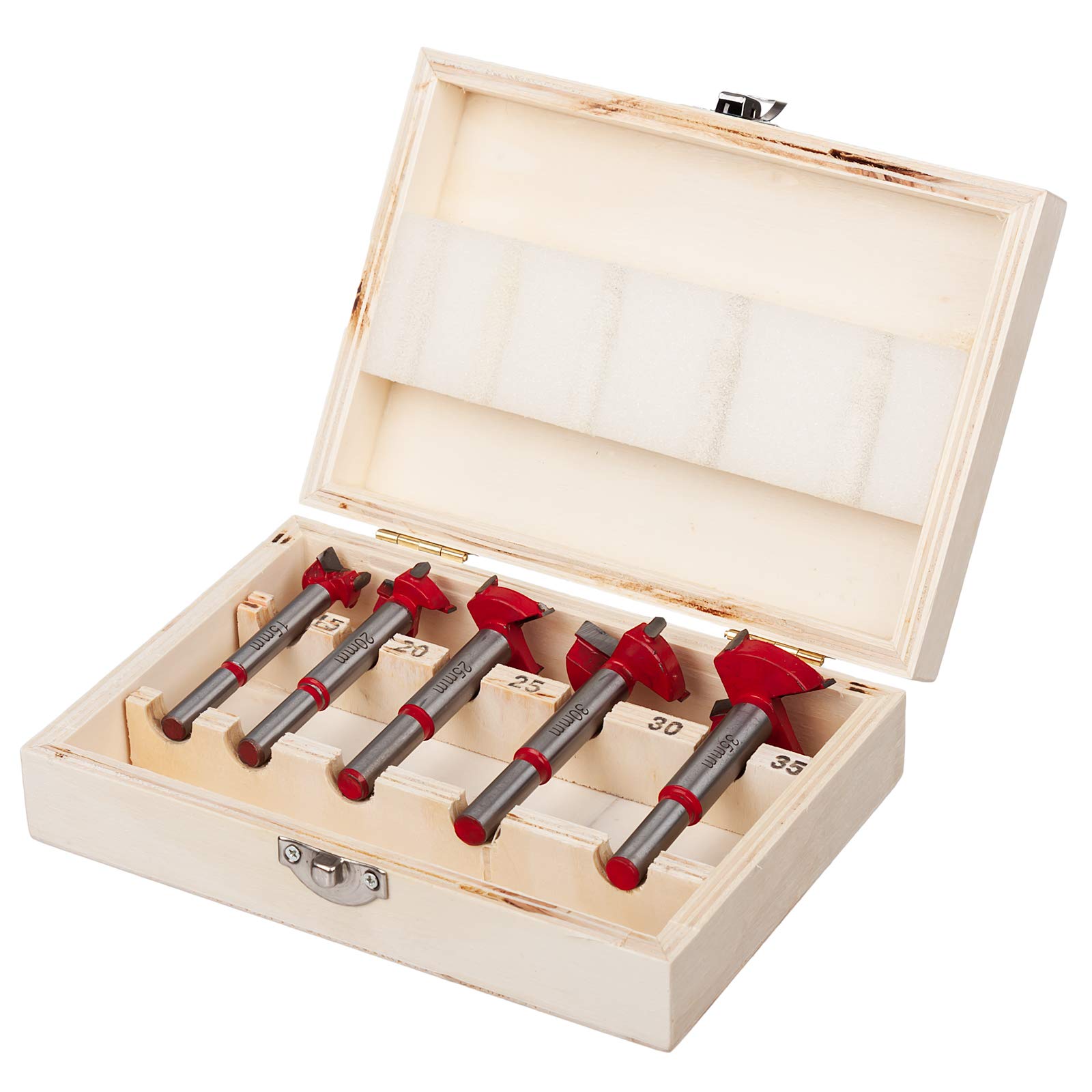 UK Drills Forstner Bit Drill Bit Set (5 Pieces) from 15mm to 35mm for Woodworking — image 1