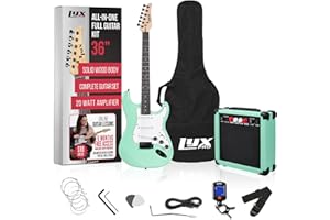 LyxPro 36 Inch Electric Guitar and Kit for Kids with 3/4 Size Beginner’s Guitar, Amp, Six Strings, Two Picks, Shoulder Strap,