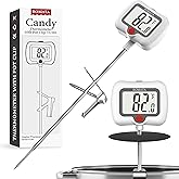 BOMATA 8" Long Probe Candy Thermometer with Pot Clip, Rotating Display, High Accuracy Instant Read Digital Thermometer for Ca