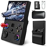 Retro Handheld Game Console, DC35V Retro Gaming Console 3.5’’IPS Screen Open Source Linux System Built-in 20000+Classic Games, 20+Emulators, Portable Video Gaming Console with 4000mAh Battery (Black)