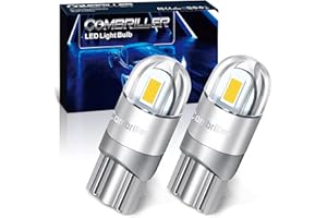 Combriller 194 LED Bulb 6000K White, Error Free 194 168 LED Bulb T10 2825 w5w Led Interior Car Lights for Car License Plate Light Dash Lights Interior Dome Map Door Marker Courtesy Light, Pack of 2