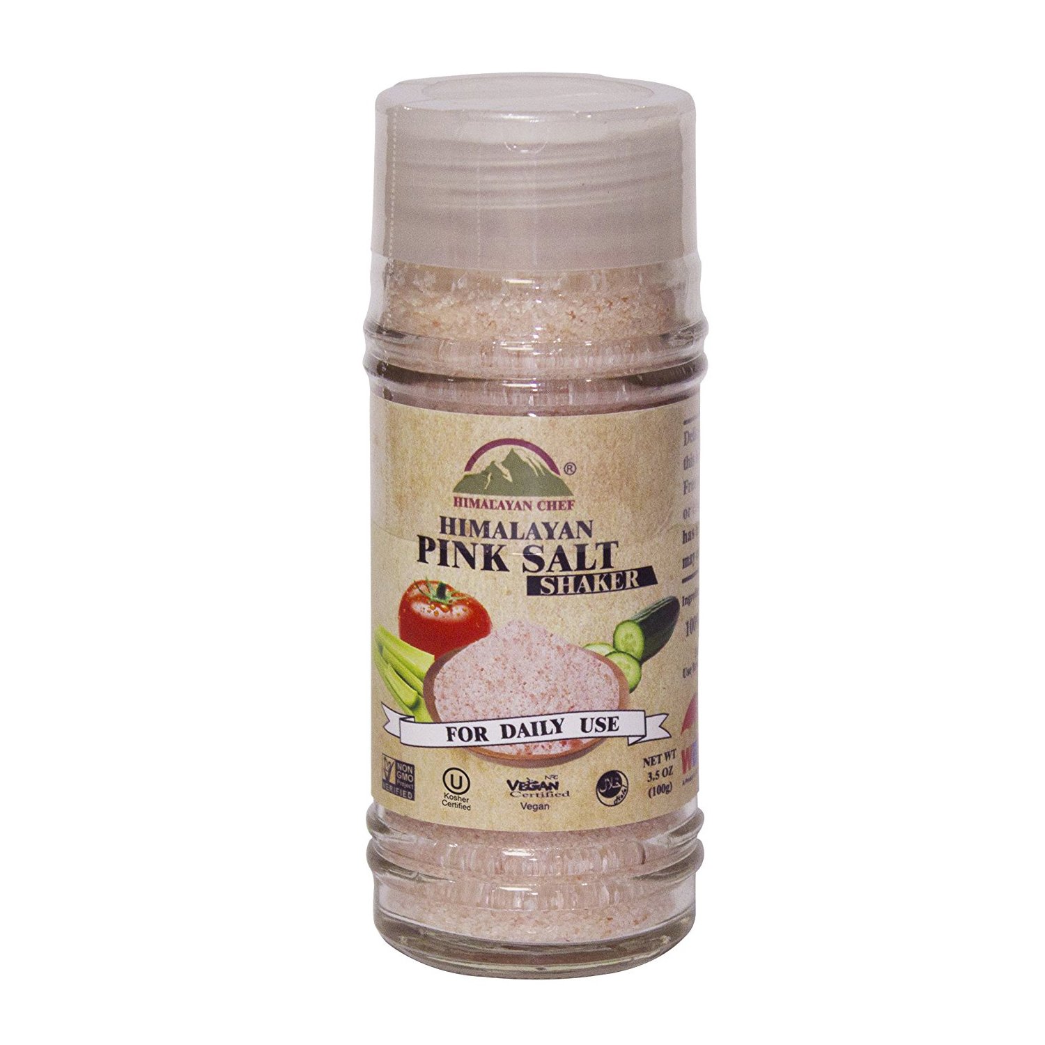 Himalayan Chef Pink Salt Shaker, 3.5 Ounce Fine Grains: Prime Pantry