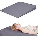 VADSBO Wedge Pillow, Bed Wedge Pillows for Sleeping, Snoring, Back Support, After Surgery, Foam Triangle Pillow, Removable Washable Cover (Gray, 5in)