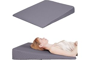 VADSBO Wedge Pillow, Bed Wedge Pillows for Sleeping, Snoring, Back Support, After Surgery, Foam Triangle Pillow, Removable Washable Cover (Gray, 5in)
