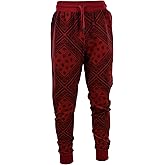 ChoiceApparel Mens Paisley Bandana Print Jogger Sweatpants with Zippered Back Pocket
