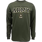 Armed Forces Gear Men's Army Block Long Sleeve T-Shirt - Official Licensed United States Army Shirts for Men (OD Green)