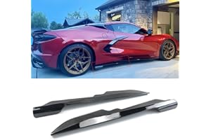 sosega Side Skirts ABS Compatibility with Corvette C8 Stingray & Z51 2020-2023 Rocker Panel Door Extension Lips Pair Diffuser