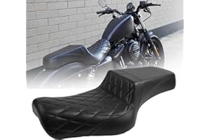 NANSENJPMP Two-up Seat, Driver+Passenger Seat Cushion, Stepped Type, For Harley-Davidson Sportster Iron XL883 XL1200 (2004-2006)&(2010-2022) /Half Diamond/Suitable for 2.0-3.8 GAL