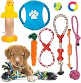 Fur & Bone 10-Pack Puppy Chew Toys - Indestructible Rope & Squeaky Teething