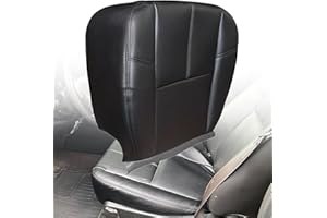 SecosAutoparts Front Driver or Passenger Bottom Black Leather Seat Cover Compatible with Chevy Silverado Avalanche Tahoe Suburban GMC Sierra Yukon 2007 2008 2009 2010 2011 2012 2013 2014