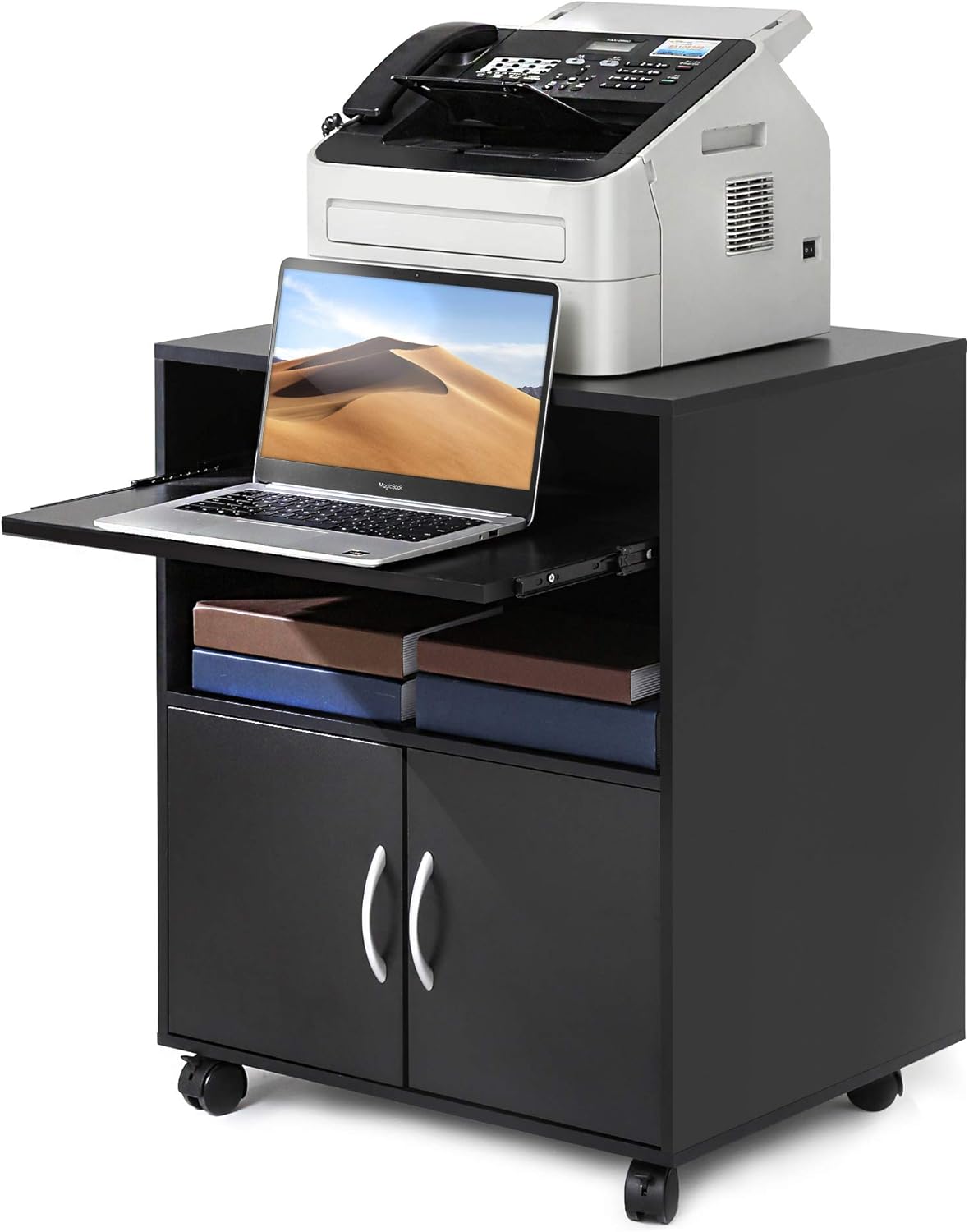 Fitueyes Office Cabinet With Drawer For Hanging File Folders Mobile Wood Printer Stand On Wheels Ps406801wb Office Products Cjp Org In
