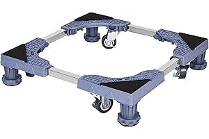 YOOGAA Mini Fridge Stand Universal Raised Base Adjustable Refrigerator Stands Washing Machine Pedestal Multi-Functional Bases for Furniture with 4 Strong Feet Locking Casters