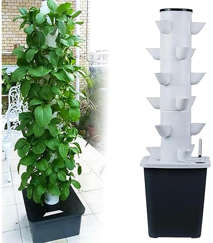 thumbnail image 2 of 40-Plant Hydroponic Tower Garden - Vertical Growing System With LED Grow Lights & Timer 2 of 14