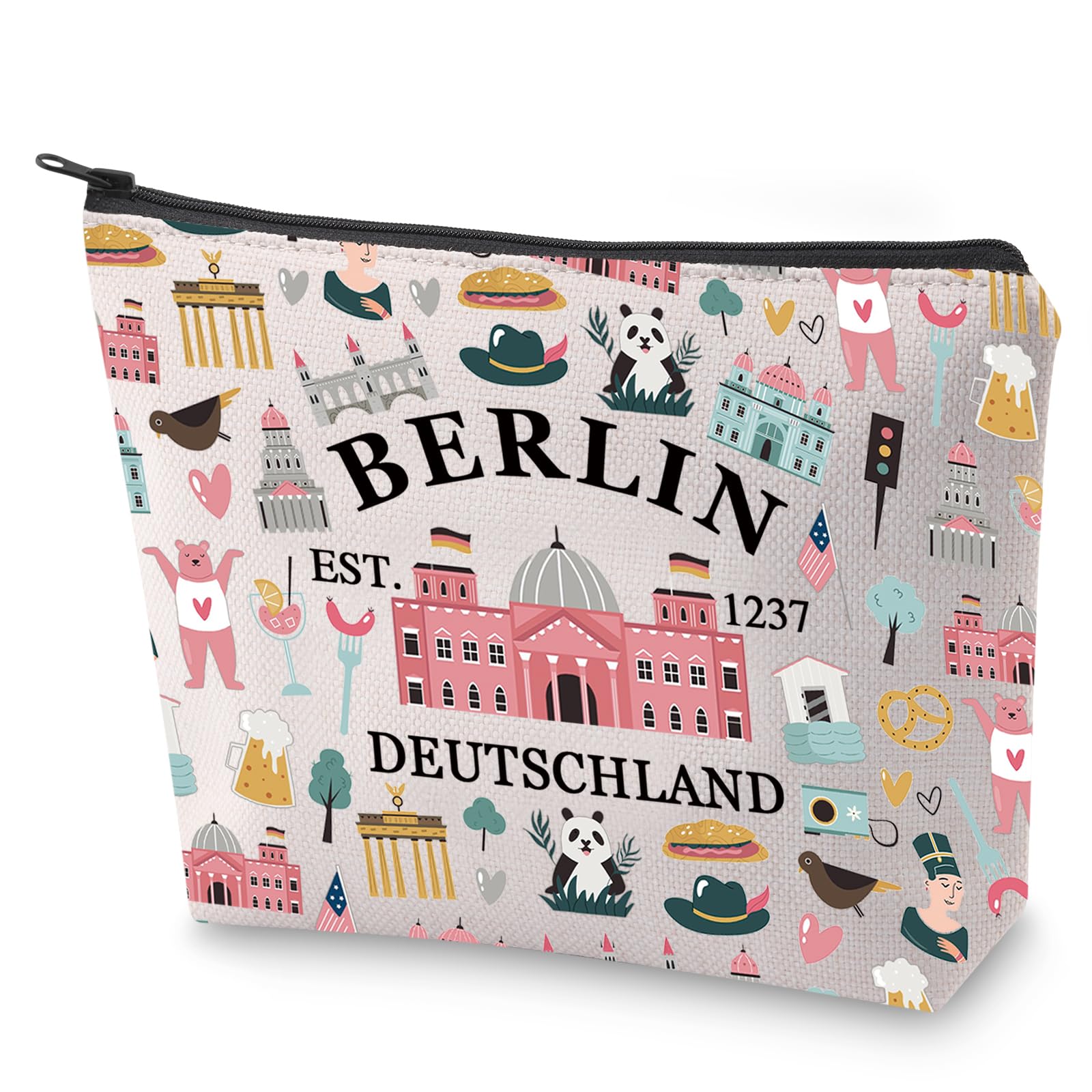 Berlin City Cosmetic Bag Germany Souvenir Gift Berlin Deutschland Travel Makeup Bag for Berlin Lover (Berlin)