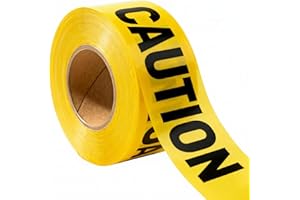 Tapix Premium Yellow Caution Tape 3 inch x 1000 feet, Bright Yellow w/Bold Black Text, 3" Wide for Maximum Readability, Strongest & Thickest Tape for Danger/Hazardous Areas