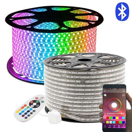 30M RGB LED Lichtband, LED Stripes 24 Tasten Fernbedienung Bluetooth Kontrolliert LED Streifen, GreenSun LED Lighting 60LEDs/