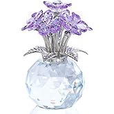Ornalrist Purple Crystal Forget Me Not Flowers Gifts for Women, Mom, Meaningful Remembrance Gifts, Birthday Gifts for Friend Sister, Glass Forget-Me-Not Flowers Figurines Collectibles