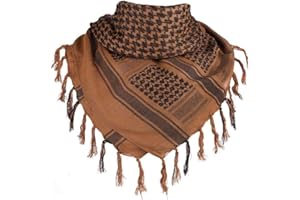 FFNIU Cotton Scarf Military Shemagh Arab Tactical Desert Keffiyeh Thickened Head Neck Scarf Wrap for Women and Men 43"x43"