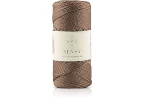 S SENSY Sensy Premium 1.5mm 164 Yards Polyester Rope 100% Polypropylene Cord Macrame Cord 1.5mm Crochet Bag Cord Macrame Rope Crochet Thread Gift for Knitter (Mink)