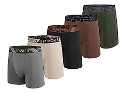 Spyder Mens Boxer Briefs 5 Pack Poly Spandex
