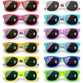 12 Pack Kids Neon Retro Sunglasses Toddler Heart Classic Glasses Bulk Boy Girl Party Favors Outdoor Costume