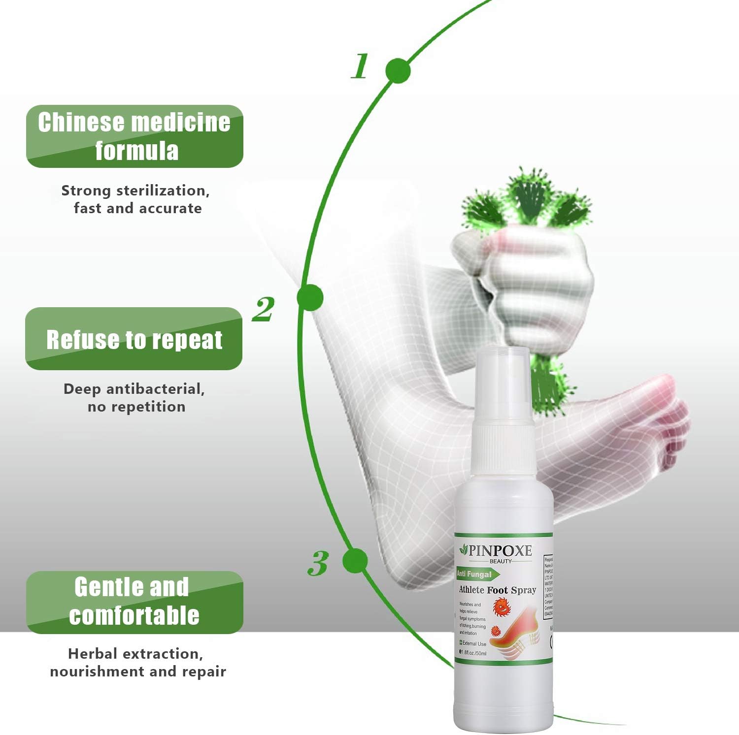 Foot Spray, Natural formula, Athletes Foot, Ringworm, Jock Itch and Foot Infections. Effectively Soothes in Minutes-Fights Against: Health & Personal Care