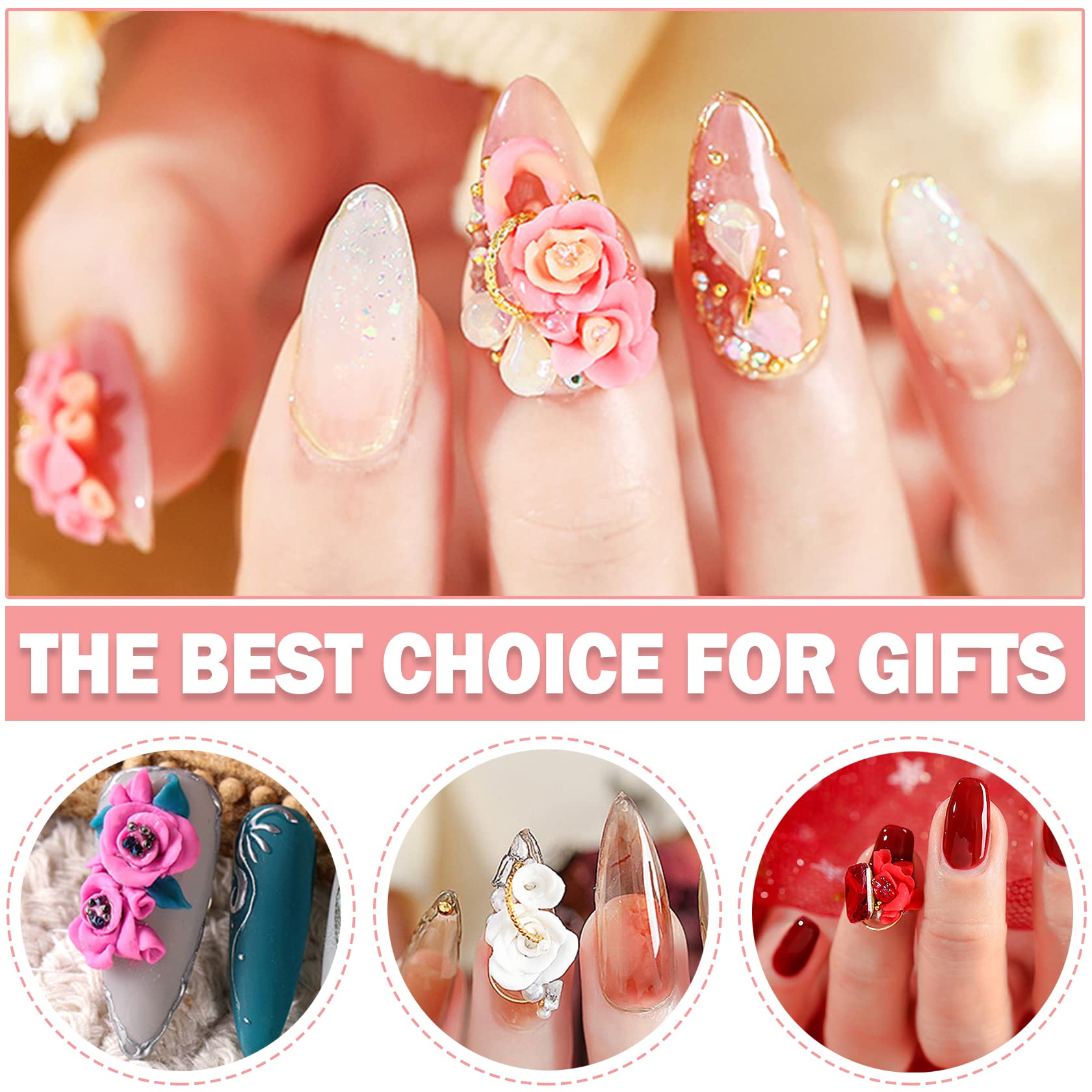 QIUFSSE 12 Colors Sculpture Painting Set, 3D Nail Art Set with Carved Painting Pen, Salon Creative DIY Gel Nails