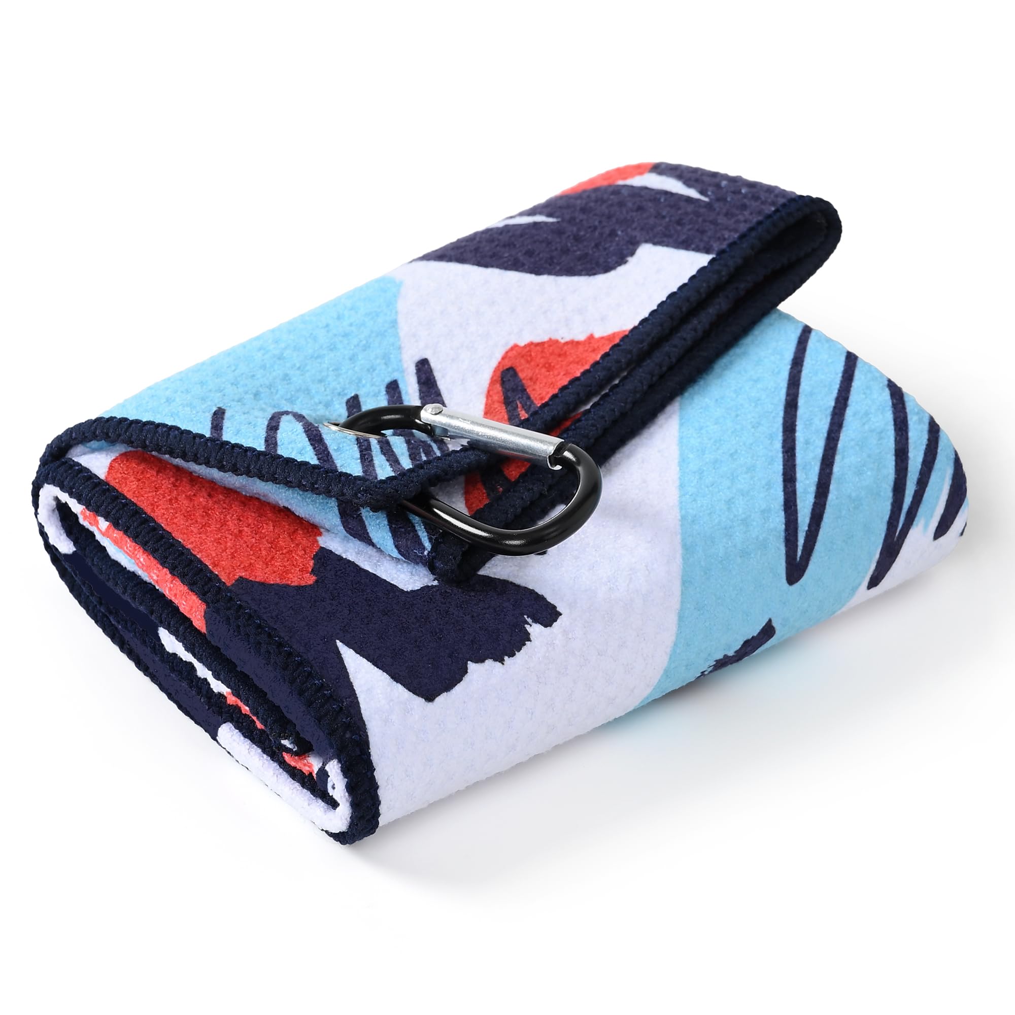 Photo 1 of Mile High Life Golf Towel(16"x24"),Fun Prints Microfiber Towels,Waffle Fabric Large Golf Towel,with Heavy Duty Clip, Golf Bag Accessories for Men and Women (Red & Navy Printed Towel)