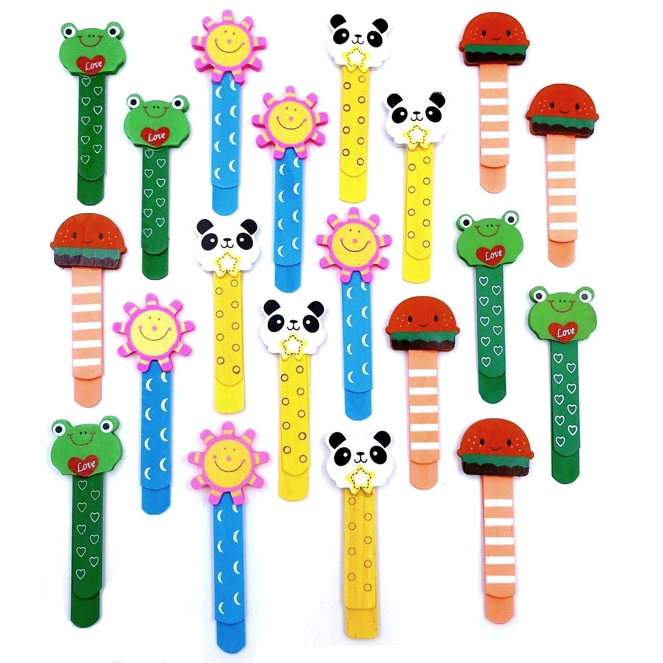 JZK 20x Wood Bookmark Page Clip Wooden Animal Book Marker for Kids Party Favours Gift Children Birthday Party Bag fillers Class Rewards