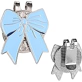 BOXOB Magnetic Golf Ball Marker Hat Clip, Strong Magnet Bow Ball Marker Hat Clip Golf Accessories Decoration for Hats Bags Men Women Golfers Gift (Blue)