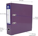 Oxford Premium A4 Lever Arch File Purple Single Folder Heavy Duty 70mm Spine view 2