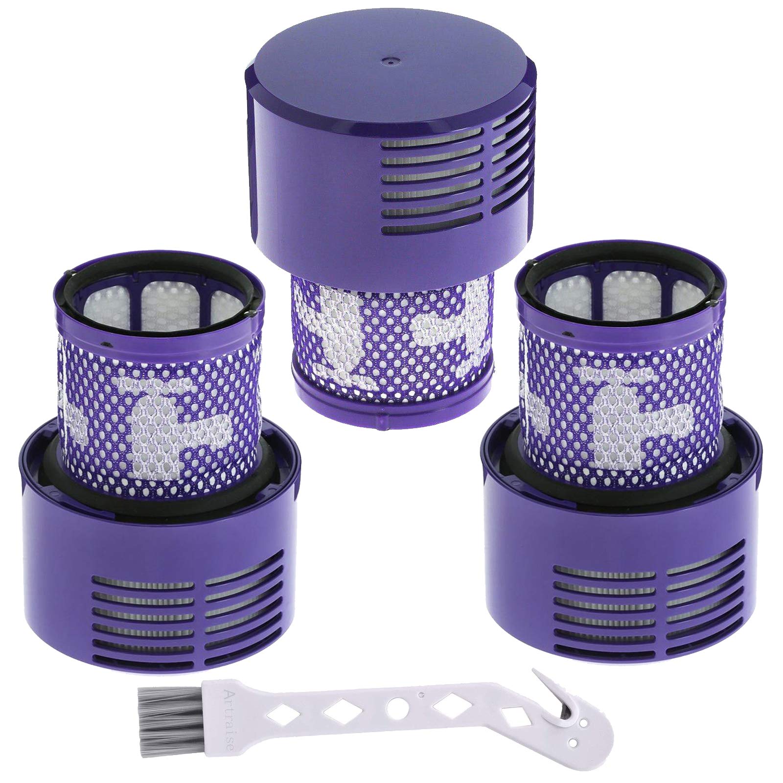 Opaltool 3PC Vacuum Filter Replacements Washable for Dyson V10 Absolute V10 Animal V10 Total Clean SV12,Replace Part With Cleaning Brush